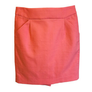 J. Crew The Pencil Skirt Cotton Coral Women's Size 2